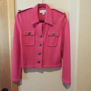 St John Sport By Marie Gray Pink Sweater Jacket size S